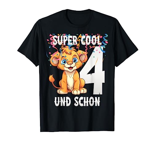 Kinder 4 Jahre alt, Geburtstag Löwe, 4. Geburtstag T-Shirt Kinder 4 Jahre alt, Geburtstag Löwe, 4. Geburtstag T-Shirt von Kinder Geburtstag, Löwe