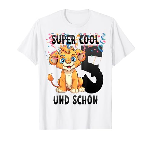 Kinder 5 Jahre alt, Geburtstag Löwe, 5. Geburtstag T-Shirt Kinder 5 Jahre alt, Geburtstag Löwe, 5. Geburtstag T-Shirt von Kinder Geburtstag, Löwe