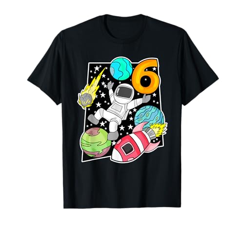 Kinder Ich bin Schon 6 Geburtstag Rakete Jungen Astronaut T-Shirt Kinder Ich bin Schon 6 Geburtstag Rakete Jungen Astronaut T-Shirt von Kinder Geburtstag 6 Jahre Junge Astronaut Weltall