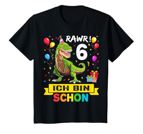 6 Jahre Geburtstag Dinosaurier Jungen Mädchen Dino T-Shirt 6 Jahre Geburtstag Dinosaurier Jungen Mädchen Dino T-Shirt von Kinder Geburtstag Dinosaurier TShirts store