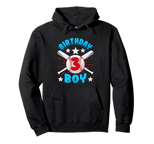 Birthday 3 Boy Baseball 3rd Birthday Kids Birthday Pullover Hoodie Birthday 3 Boy Baseball 3rd Birthday Kids Birthday Pullover Hoodie von Kinder Geburtstag Geschenk Jungen Sohn Mädchen
