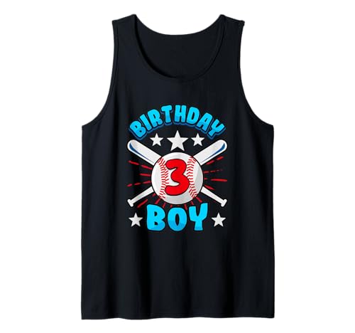 Birthday 3 Boy Baseball 3rd Birthday Kids Birthday Tank Top Birthday 3 Boy Baseball 3rd Birthday Kids Birthday Tank Top von Kinder Geburtstag Geschenk Jungen Sohn Mädchen