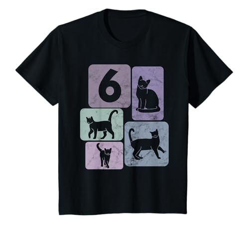 6. Geburtstag Kinder Katzen 6 Jahre Mädchen T-Shirt von Kinder Geburtstag Katzen Mädchen Geschenke