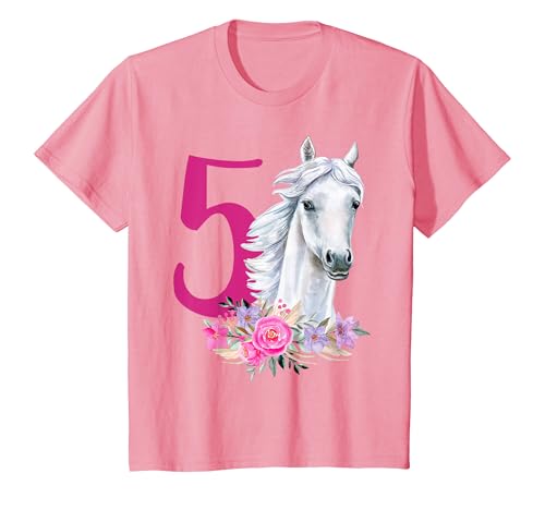 Kinder Geburtstag 5 Pferd Fünfter Geburtstag Mädchen 5 Jahre alt T-Shirt von Kinder Geburtstag Mädchen Pferd Pony by mintas