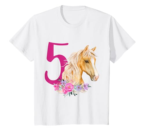 Kinder Geburtstag 5 Pferd Fünfter Geburtstag Mädchen 5 Jahre alt T-Shirt von Kinder Geburtstag Mädchen Pferd Pony by mintas