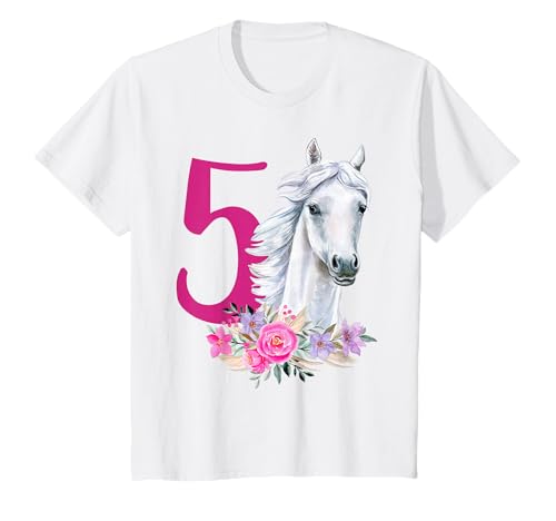 Geburtstag 5 Pferd Fünfter Geburtstag Mädchen 5 Jahre alt T-Shirt von Kinder Geburtstag Mädchen Pferd Pony by mintas
