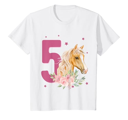 Kinder Geburtstag 5 Pferd Fünfter Geburtstag Mädchen 5 Jahre alt T-Shirt von Kinder Geburtstag Mädchen Pferd Pony by mintas