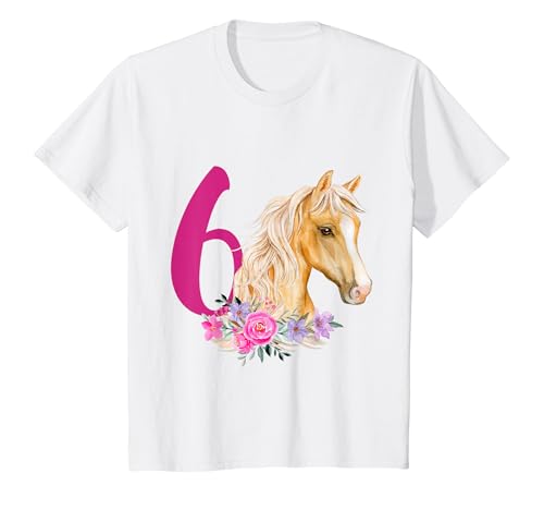 Kinder Geburtstag 6 Pferd Sechster Geburtstag Mädchen 6 Jahre Pony T-Shirt von Kinder Geburtstag Mädchen Pferd Pony by mintas