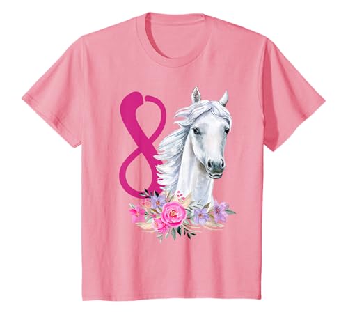 Kinder Geburtstag 8 Pferd Achter Geburtstag Mädchen 8 Jahre alt T-Shirt von Kinder Geburtstag Mädchen Pferd Pony by mintas