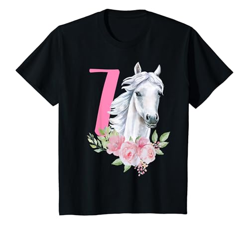 Kinder Ich bin Sieben 7 Jahre Mädchen 7ter Geburtstag Pferd Mädchen T-Shirt von Kinder Geburtstag Mädchen Pferd Pony by mintas