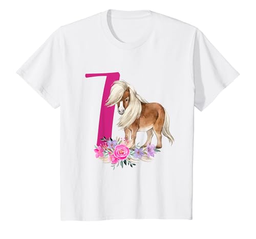 Kinder Ich bin Sieben 7 Jahre Mädchen 7ter Geburtstag Pferd Mädchen T-Shirt von Kinder Geburtstag Mädchen Pferd Pony by mintas