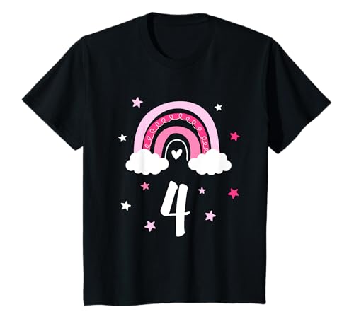 Geburtstag 4 Regenbogen Vierter Geburtstag Mädchen 4 Jahre T-Shirt Geburtstag 4 Regenbogen Vierter Geburtstag Mädchen 4 Jahre T-Shirt von Kinder Geburtstag Mädchen Regenbogen by mintas