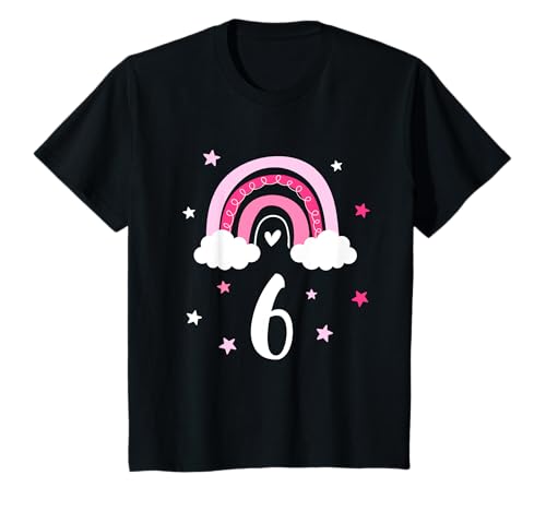 Geburtstag 6 Regenbogen Sechster Geburtstag Mädchen 6 Jahre T-Shirt von Kinder Geburtstag Mädchen Regenbogen by mintas