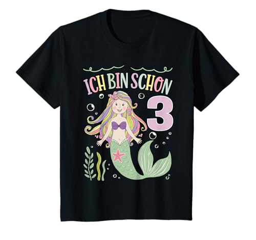 3. Geburtstag Meerjungfrau Mädchen 3 Jahre alt T-Shirt 3. Geburtstag Meerjungfrau Mädchen 3 Jahre alt T-Shirt von Kinder Geburtstag Meerjungfrau Unterwasserwelt