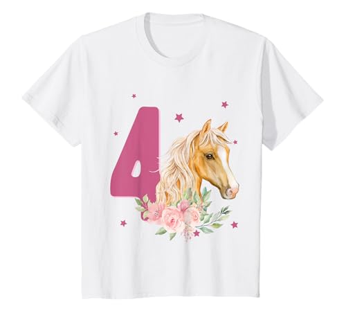 Kinder Geburtstag 4 Pferd Vierter Geburtstag Mädchen Pony 4 Jahre T-Shirt Kinder Geburtstag 4 Pferd Vierter Geburtstag Mädchen Pony 4 Jahre T-Shirt von Kinder Geburtstag Pferd Pony by mintas