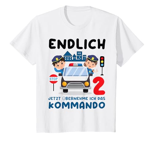 Kinder 2. Geburtstag Endlich 2, Polizei T-Shirt Kinder 2. Geburtstag Endlich 2, Polizei T-Shirt von Kinder Geburtstag Polizei Auto Designs