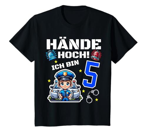 Kinder 5. Geburtstag Polizei T-Shirt 5 Jahre Alt Junge Geschenk T-Shirt von Kinder Geburtstag Polizei Outfits