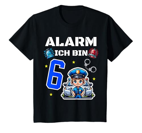 Kinder 6. Geburtstag Polizei T-Shirt 6 Jahre Alt Junge Geschenk T-Shirt von Kinder Geburtstag Polizei Outfits