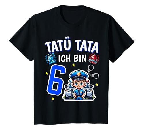Kinder 6. Geburtstag Polizei T-Shirt 6 Jahre Alt Junge Geschenk T-Shirt von Kinder Geburtstag Polizei Outfits