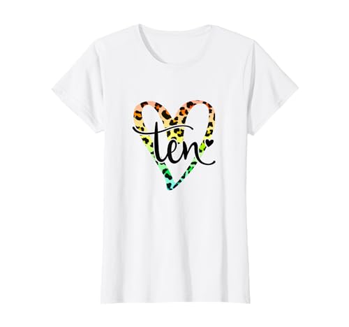 10. Geburtstag 10 Jahre altes Mädchen Ten Finally 10 Birthday Girl T-Shirt 10. Geburtstag 10 Jahre altes Mädchen Ten Finally 10 Birthday Girl T-Shirt von Kids Birthday Rainbow Heart lettering by mintas