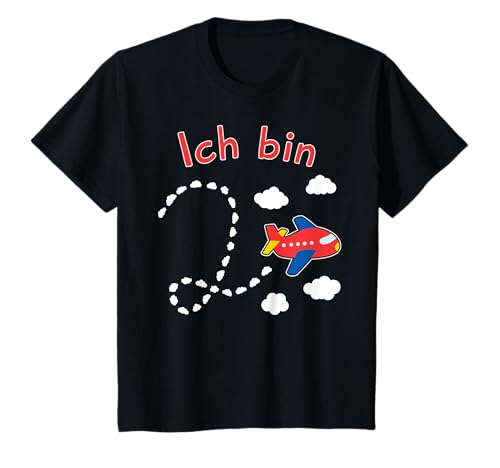 Kinder Geburtstag 2 Jahre 2 Jährige Flugzeug Geburtstag T-Shirt von Kinder Geburtstag Geschenk für Mädchen und Jungen