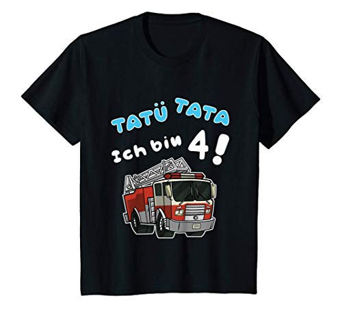 Kinder Ich bin 4 Tatü Tata Feuerwehrauto - vierter Kindergeburtstag T-Shirt Kinder Ich bin 4 Tatü Tata Feuerwehrauto - vierter Kindergeburtstag T-Shirt von Kinder Geburtstag Und Traum Berufe Kollektion CT