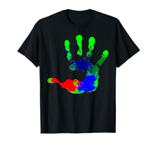 Hi five - Jungen Mädchen Hand als Geburtstagshirt Ich bin 5 T-Shirt von Kinder Geburtstag mit Hände fünf Finger Design