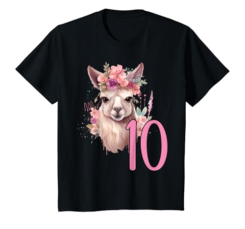 Kinder Geburtstag 10 Mädchen Alpaka LLama Lama Zehn 10 Jahre alt T-Shirt von Kinder Geburtstage Alpaka LLama Lama Party Outfit