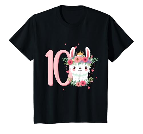Geburtstag 10 Mädchen Alpaka LLama Lama Zehn 10 Jahre alt T-Shirt von Kinder Geburtstage Alpaka LLama Lama Party Outfit