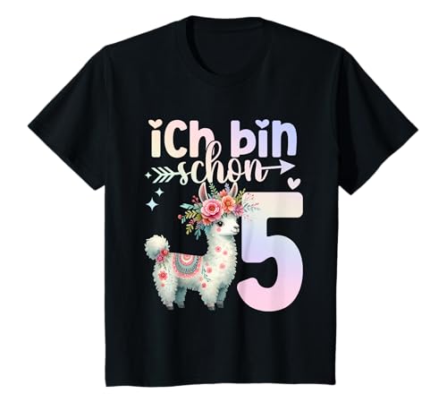 Geburtstag 5 Alpaka Fünfter Geburtstag Mädchen 5 Jahre alt T-Shirt Geburtstag 5 Alpaka Fünfter Geburtstag Mädchen 5 Jahre alt T-Shirt von Kinder Geburtstage Alpaka LLama Lama Party Outfit