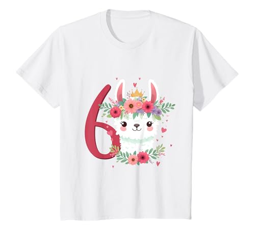 Geburtstag 6 Mädchen Alpaca LLama Lama Party 6 Jahre alt T-Shirt Geburtstag 6 Mädchen Alpaca LLama Lama Party 6 Jahre alt T-Shirt von Kinder Geburtstage Alpaka LLama Lama Party Outfit