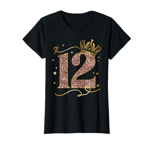 Geburtstag 12 Mädchen Birthday Girl Krone Zwölf 12 Jahre alt T-Shirt Geburtstag 12 Mädchen Birthday Girl Krone Zwölf 12 Jahre alt T-Shirt von Kinder Geburtstage Blumenkranz Zahl Party Outfit