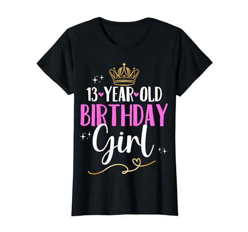 Geburtstag 13 Mädchen Birthday Girl Krone Dreizehn 13 Jahre T-Shirt Geburtstag 13 Mädchen Birthday Girl Krone Dreizehn 13 Jahre T-Shirt von Kinder Geburtstage Blumenkranz Zahl Party Outfit