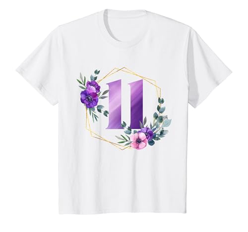 Kinder Geburtstag 11 Mädchen Blumenkranz Eleven Stall 11 Jahre alt T-Shirt Kinder Geburtstag 11 Mädchen Blumenkranz Eleven Stall 11 Jahre alt T-Shirt von Kinder Geburtstage Blumenkranz Zahl Party Outfit