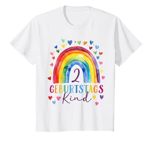 Kinder Geburtstag 2 Mädchen Regenbogen Fee Zwei 2 Jahre T-Shirt Kinder Geburtstag 2 Mädchen Regenbogen Fee Zwei 2 Jahre T-Shirt von Kinder Geburtstage Deko Regenbogen Party Mädchen 2
