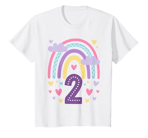 Kinder Geburtstag 2 Mädchen Regenbogen Fee Zwei 2 Jahre T-Shirt Kinder Geburtstag 2 Mädchen Regenbogen Fee Zwei 2 Jahre T-Shirt von Kinder Geburtstage Deko Regenbogen Party Mädchen 2