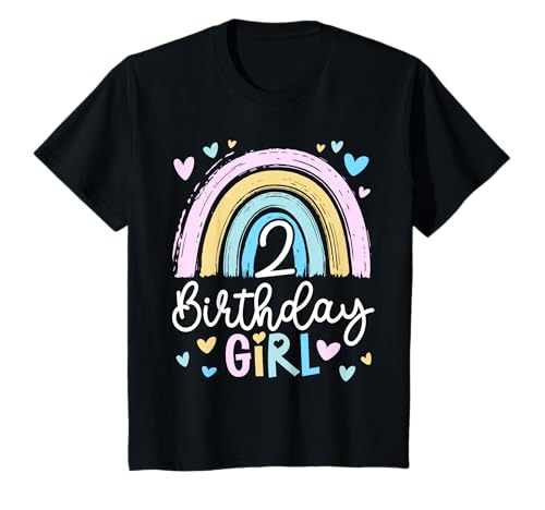 Kinder Geburtstag 2 Mädchen Regenbogen Fee Zwei 2 Jahre T-Shirt Kinder Geburtstag 2 Mädchen Regenbogen Fee Zwei 2 Jahre T-Shirt von Kinder Geburtstage Deko Regenbogen Party Mädchen 2