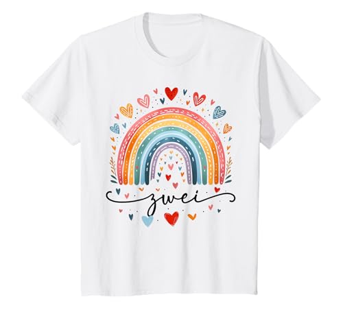 Kinder Geburtstag 2 Mädchen Regenbogen Fee Zwei 2 Jahre T-Shirt Kinder Geburtstag 2 Mädchen Regenbogen Fee Zwei 2 Jahre T-Shirt von Kinder Geburtstage Deko Regenbogen Party Mädchen 2