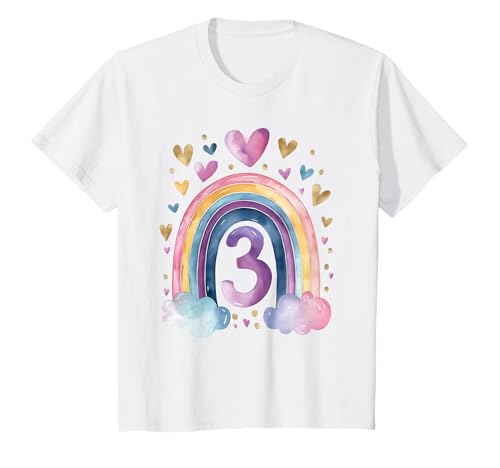Kinder Geburtstag 3 Mädchen Regenbogen Fee DREI Jahre T-Shirt Kinder Geburtstag 3 Mädchen Regenbogen Fee DREI Jahre T-Shirt von Kinder Geburtstage Deko Regenbogen Party Mädchen 3