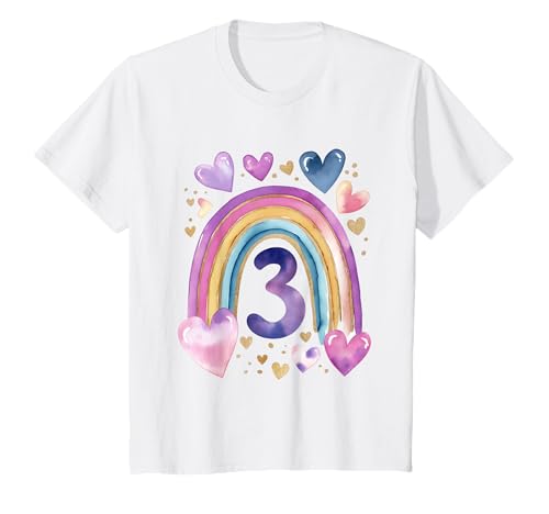 Kinder Geburtstag 3 Mädchen Regenbogen Fee DREI Jahre T-Shirt Kinder Geburtstag 3 Mädchen Regenbogen Fee DREI Jahre T-Shirt von Kinder Geburtstage Deko Regenbogen Party Mädchen 3