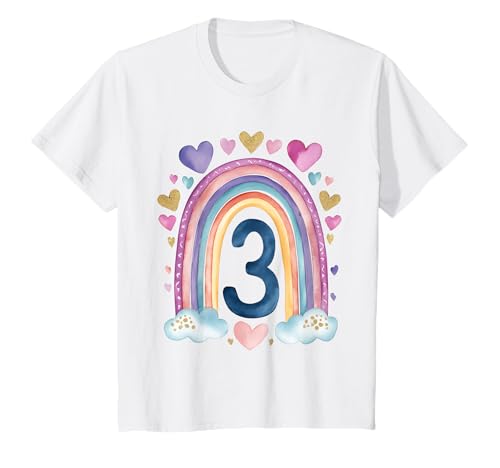 Kinder Geburtstag 3 Mädchen Regenbogen Fee DREI Jahre T-Shirt Kinder Geburtstag 3 Mädchen Regenbogen Fee DREI Jahre T-Shirt von Kinder Geburtstage Deko Regenbogen Party Mädchen 3