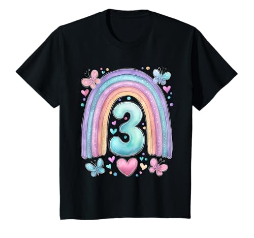 Kinder Geburtstag 3 Mädchen Regenbogen Fee DREI Jahre T-Shirt Kinder Geburtstag 3 Mädchen Regenbogen Fee DREI Jahre T-Shirt von Kinder Geburtstage Deko Regenbogen Party Mädchen 3