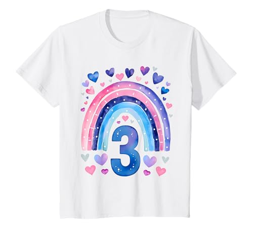 Kinder Geburtstag 3 Mädchen Regenbogen Fee DREI Jahre T-Shirt Kinder Geburtstag 3 Mädchen Regenbogen Fee DREI Jahre T-Shirt von Kinder Geburtstage Deko Regenbogen Party Mädchen 3