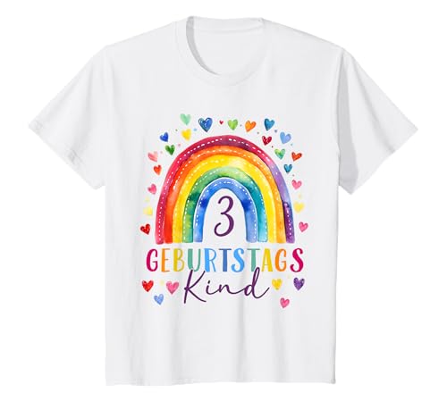 Kinder Geburtstag 3 Mädchen Regenbogen Fee Drei 3 Jahre T-Shirt Kinder Geburtstag 3 Mädchen Regenbogen Fee Drei 3 Jahre T-Shirt von Kinder Geburtstage Deko Regenbogen Party Mädchen 3
