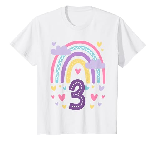 Kinder Geburtstag 3 Mädchen Regenbogen Fee Drei 3 Jahre T-Shirt Kinder Geburtstag 3 Mädchen Regenbogen Fee Drei 3 Jahre T-Shirt von Kinder Geburtstage Deko Regenbogen Party Mädchen 3