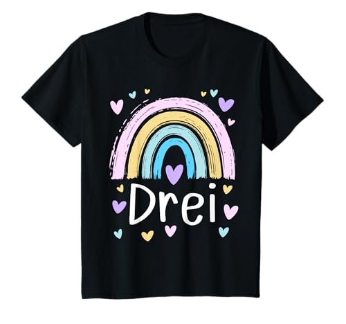 Kinder Geburtstag 3 Mädchen Regenbogen Fee Drei 3 Jahre T-Shirt von Kinder Geburtstage Deko Regenbogen Party Mädchen 3