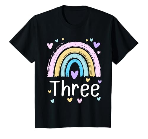 Kinder Geburtstag 3 Mädchen Regenbogen Fee Drei 3 Jahre T-Shirt Kinder Geburtstag 3 Mädchen Regenbogen Fee Drei 3 Jahre T-Shirt von Kinder Geburtstage Deko Regenbogen Party Mädchen 3