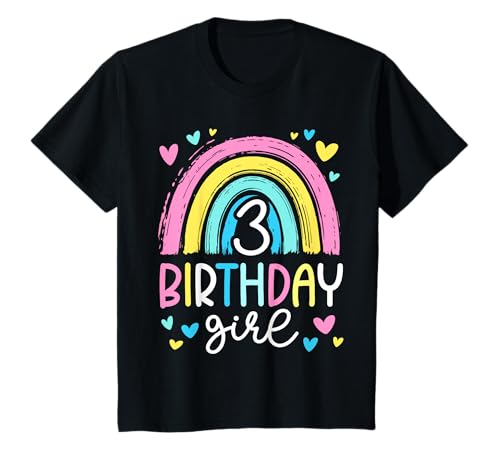 Kinder Geburtstag 3 Mädchen Regenbogen Fee Drei 3 Jahre T-Shirt Kinder Geburtstag 3 Mädchen Regenbogen Fee Drei 3 Jahre T-Shirt von Kinder Geburtstage Deko Regenbogen Party Mädchen 3
