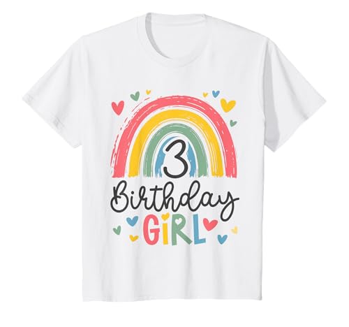Kinder Geburtstag 3 Mädchen Regenbogen Fee Drei 3 Jahre T-Shirt Kinder Geburtstag 3 Mädchen Regenbogen Fee Drei 3 Jahre T-Shirt von Kinder Geburtstage Deko Regenbogen Party Mädchen 3