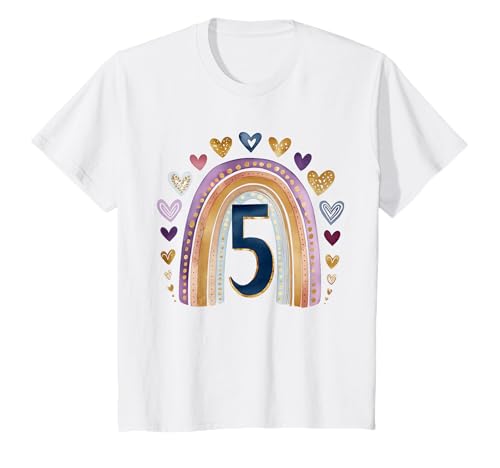 Kinder Geburtstag 5 Mädchen Regenbogen Fee Fünf Jahre alt T-Shirt Kinder Geburtstag 5 Mädchen Regenbogen Fee Fünf Jahre alt T-Shirt von Kinder Geburtstage Deko Regenbogen Party Mädchen 5
